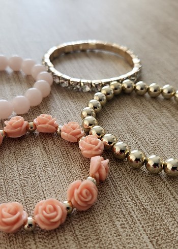 Boncuklu ve Çiçek Desenli Bohem 4'lü Bileklik Seti - Görsel 5