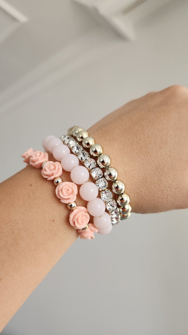 Boncuklu ve Çiçek Desenli Bohem 4'lü Bileklik Seti - Görsel 4