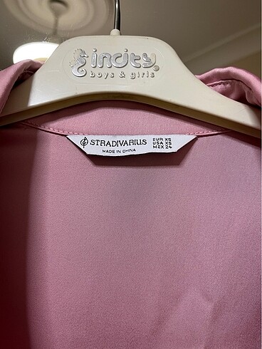 xs Beden Stradivarius Pembe Saten Elbise