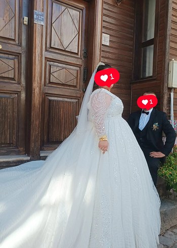 Modern Klasik Beyaz A Kesim Gelinlik