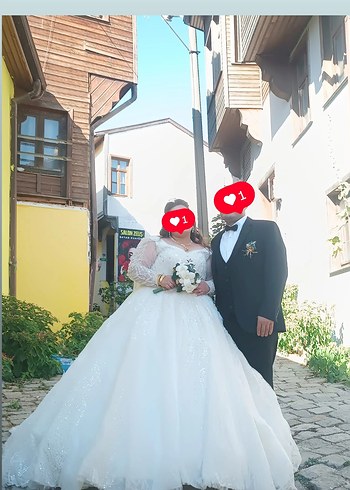 50 Beden beyaz Renk Modern Klasik Beyaz A Kesim Gelinlik