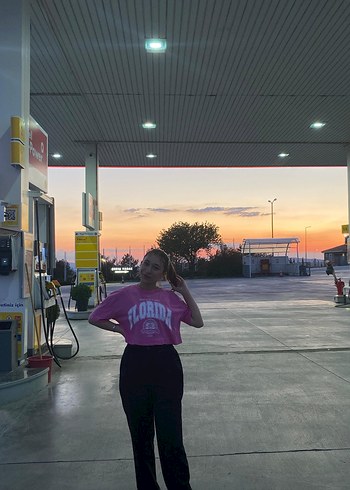 Defacto Pembe kısa t-shirt (crop)