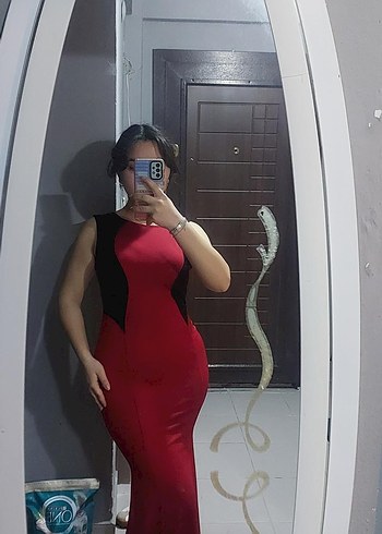 Adesso Kırmızı Straplez Midi Elbise