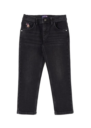Erkek Çocuk Siyah Batik Desenli Denim Pantolon