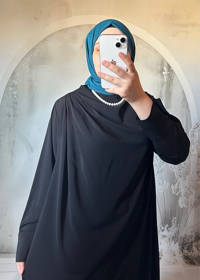 Bordo Mısır İpeği Elbise - Görsel 2