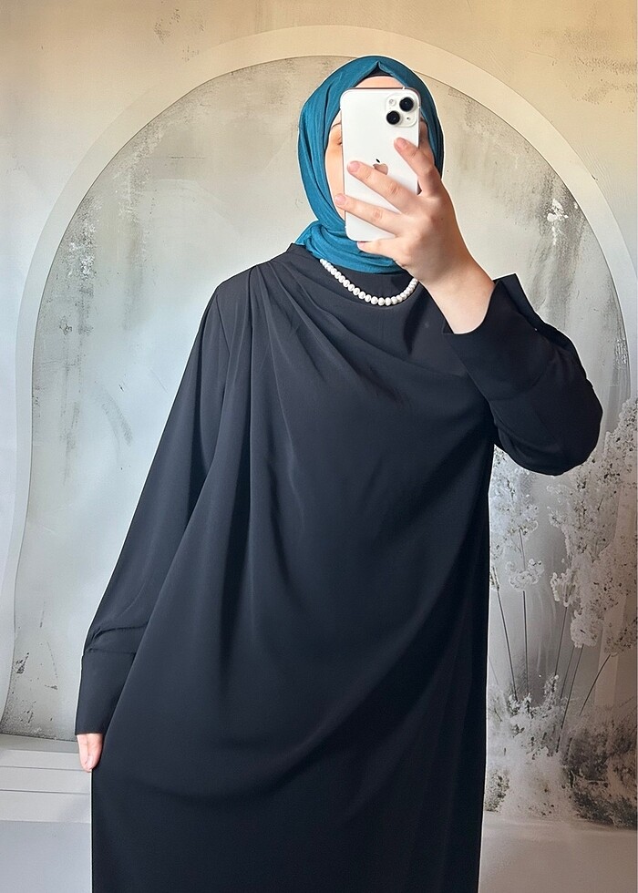 Bordo Mısır İpeği Elbise - Görsel 3