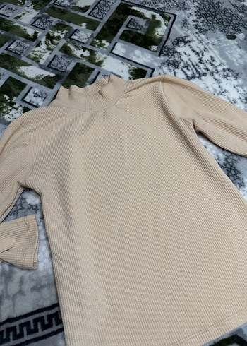 Bej Kadın Boğazlı Triko Kazak - Görsel 2