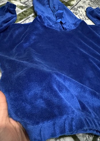 Kadın Lacivert Kapüşonlu Rahat Sweatshirt - Görsel 2