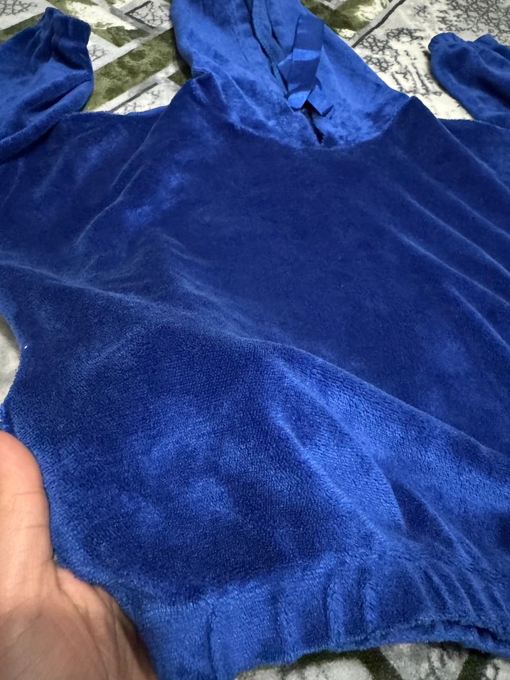 Kadın Lacivert Kapüşonlu Rahat Sweatshirt - Görsel 2