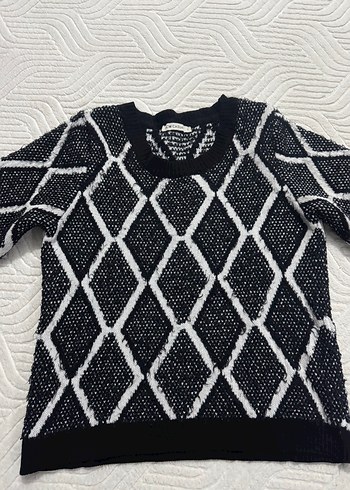 Kadın desenli triko kazak - Görsel 2