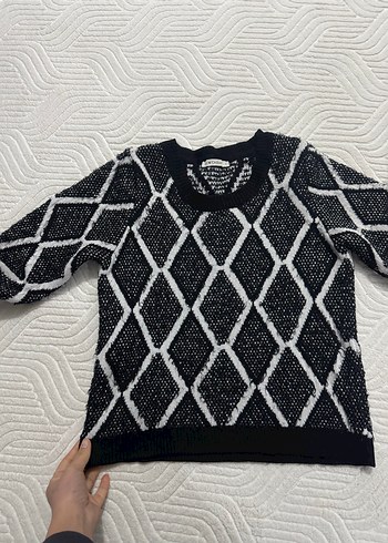 Kadın desenli triko kazak - Görsel 3