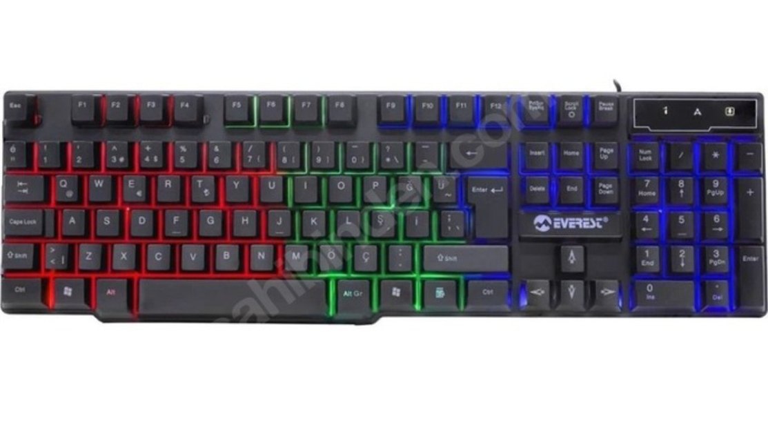 Everest KM-G77 X-Vayne Siyah USB ışıklı gaming
klavye mouse - Görsel 3