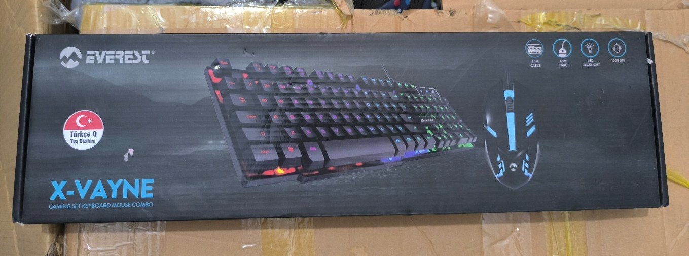 Everest KM-G77 X-Vayne Siyah USB ışıklı gaming
klavye mouse - Görsel 5