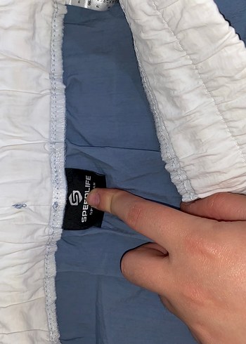 Mavi beyaz bel deraylı Kadın Spor alt - Görsel 2