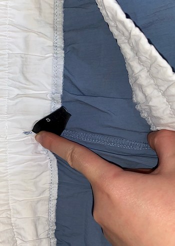 Mavi beyaz bel deraylı Kadın Spor alt - Görsel 3