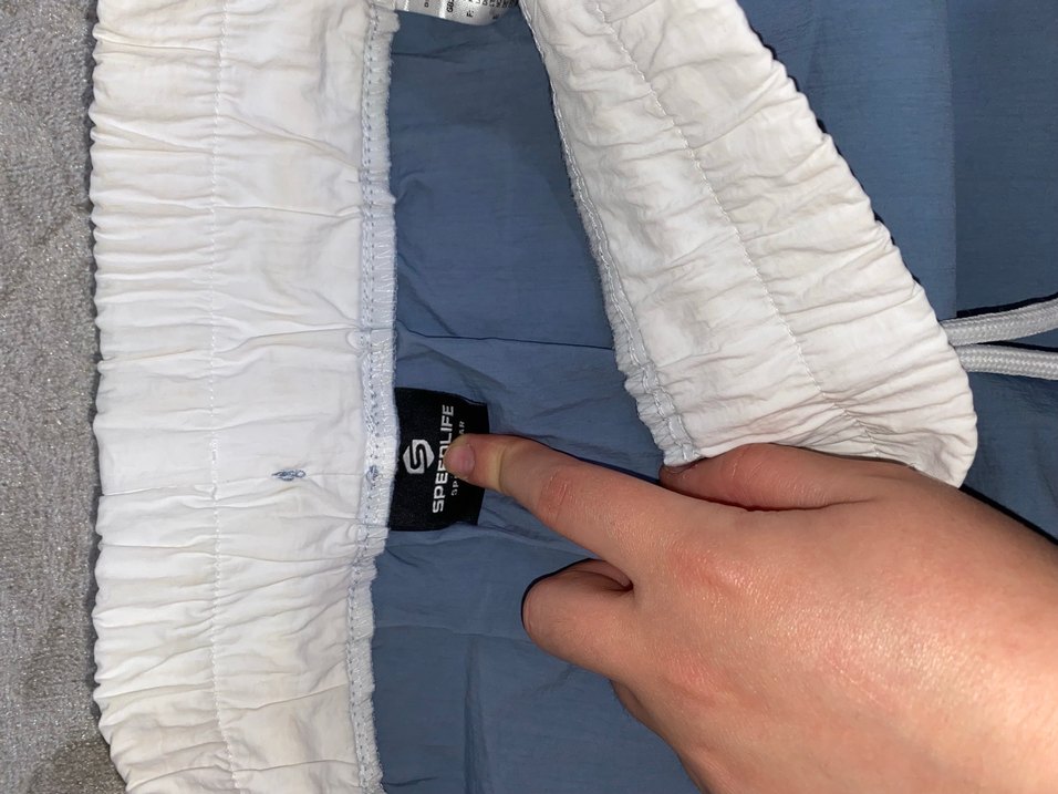 Mavi beyaz bel deraylı Kadın Spor alt - Görsel 2