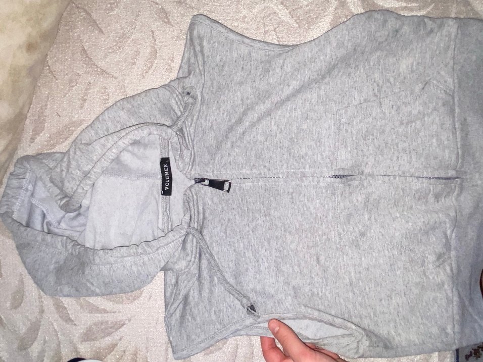 Gri Kolsuz Yarım Fermuarlı Sweatshirt - Görsel 2