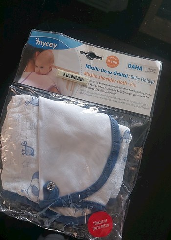 Mavi Bebek Önlüğü, Yumuşak Kumaş - Görsel 2