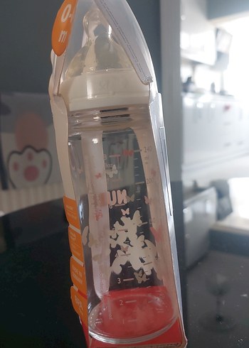 0-6 Ay Silikon Emzikli Bebek Biberonu nuk marka cam biberon - Görsel 2