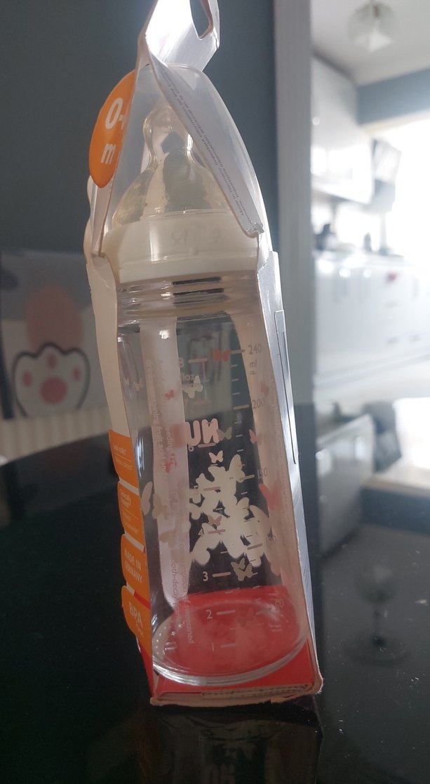 0-6 Ay Silikon Emzikli Bebek Biberonu nuk marka cam biberon - Görsel 2