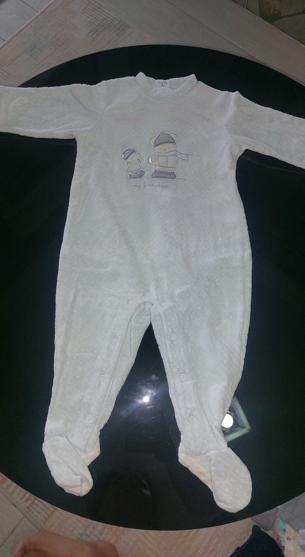 Uzun Kollu Beyaz Erkek Bebek Body - Görsel 2