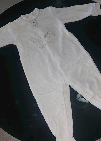 Kısa Kollu Düğmeli Bebek Erkek kadife tulum - Görsel 2