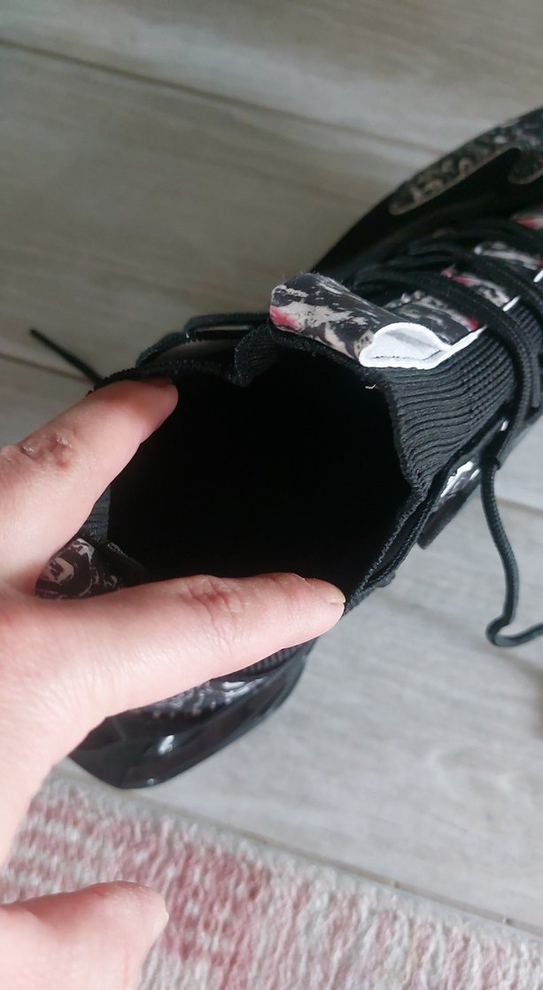 Desenli Siyah Yüksek Topuklu Bağcıklı erkek spor Ayakkabı - Görsel 3