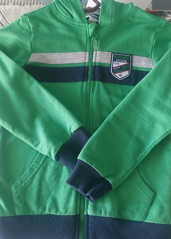 Parlak Yeşil Fermuarlı Erkek Çocuk Sweatshirt - Görsel 2