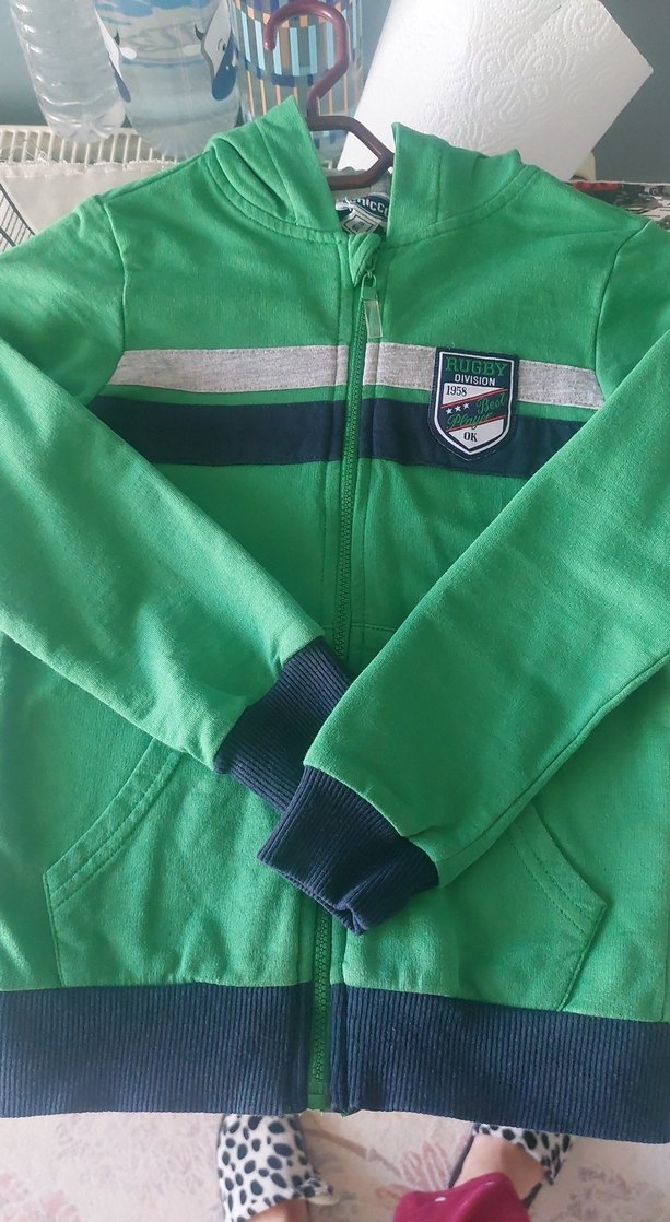 Parlak Yeşil Fermuarlı Erkek Çocuk Sweatshirt - Görsel 2