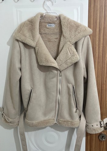 Bej Süet Kürklü Kadın Ceket - Görsel 2