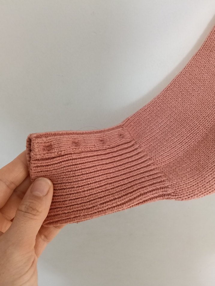 Kadın Somon Renk Triko Bisiklet Yaka Kazak - Görsel 2