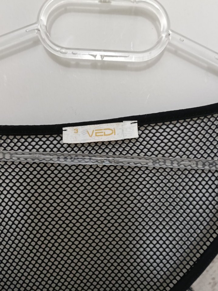 Drapeli Desenli Gri Kadın Bluz - Görsel 3