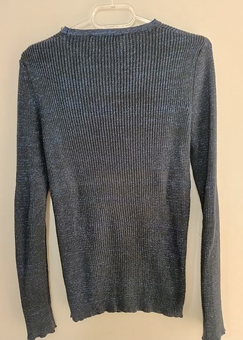 Kadın Gri V Yaka Triko Kazak - Görsel 2