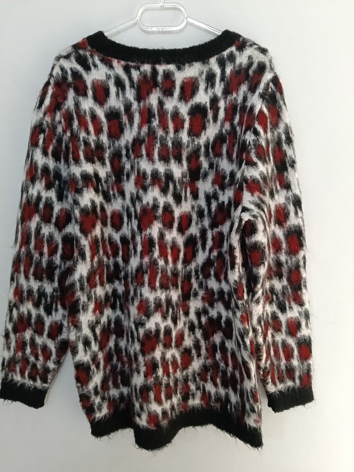 Kürk Detaylı Uzun Kollu Salaş Kadın Kazak - Görsel 2