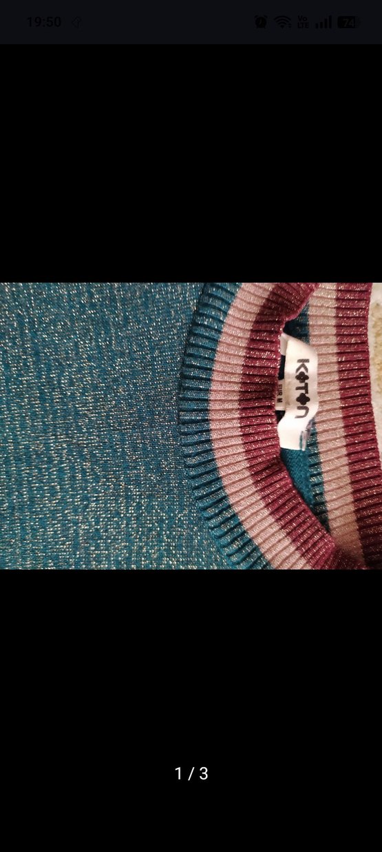 Turkuaz Renkli Uzun Kollu Kadın Triko Kazak - Görsel 3