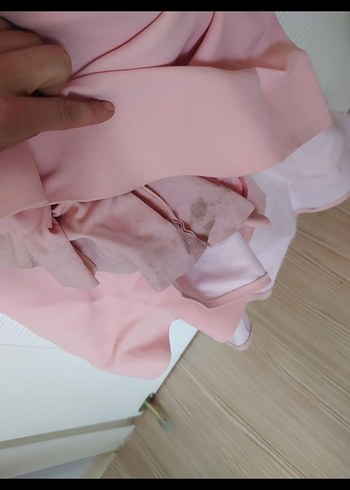 Dantel Detaylı Pembe Uzun Abiye Elbise - Görsel 6