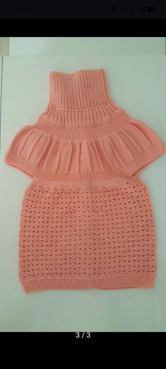 Kız Çocuk Pembe Örgü Kolsuz Süveter - Görsel 2