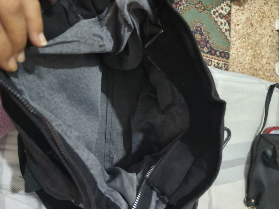 Fermuarlı Siyah Baskılı Kadın Çanta - Görsel 2