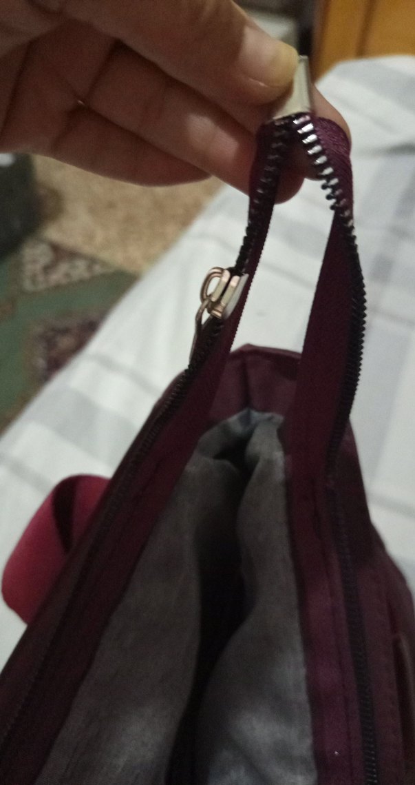 Bordo Kadın Günlük Fermuarlı Çanta - Görsel 3