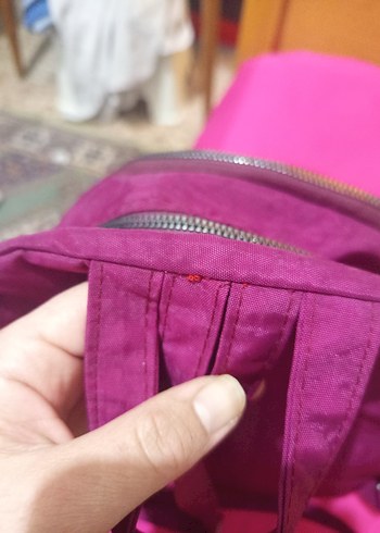 Mor Fermuarlı Kadın Sırt Çantası - Görsel 2