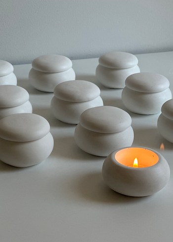 Zara Home Kapaklı Kutu Mumluk Seti