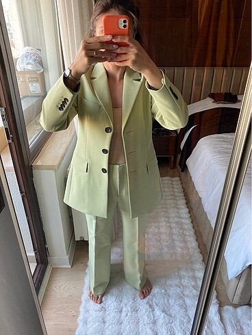 Massimo Dutti lime yeşili takım elbise