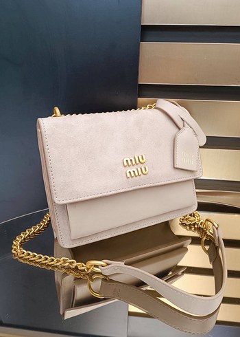 Miu Miu Miu Miu Zincir Detaylı Süet Çanta