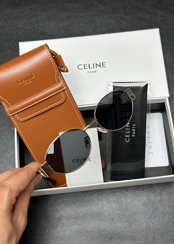 Celine Gold çerçeve Siyah cam Kadın Güneş Gözlüğü