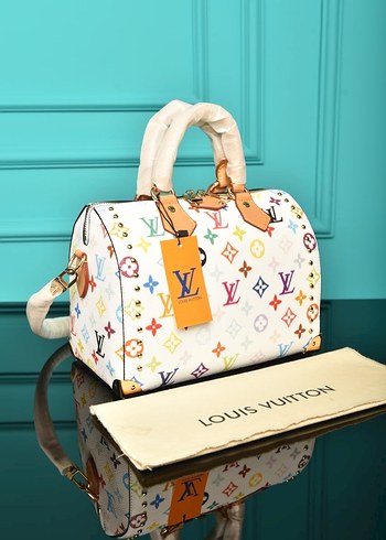 Renkli Louis Vuitton Deri Kadın Çantası - Görsel 2