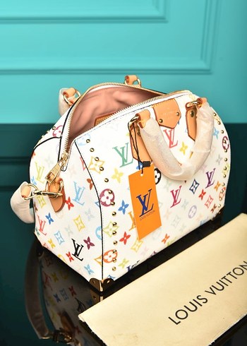 Renkli Louis Vuitton Deri Kadın Çantası - Görsel 8