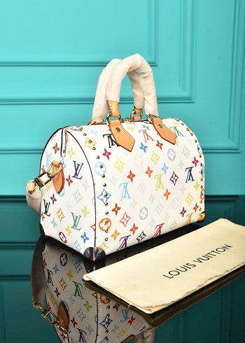 Renkli Louis Vuitton Deri Kadın Çantası - Görsel 4