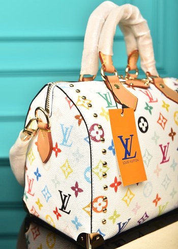 Renkli Louis Vuitton Deri Kadın Çantası - Görsel 3