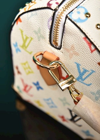 Renkli Louis Vuitton Deri Kadın Çantası - Görsel 7