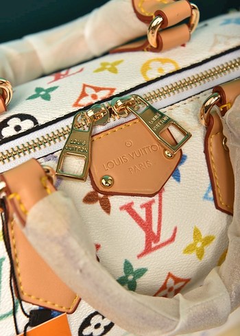 Renkli Louis Vuitton Deri Kadın Çantası - Görsel 6